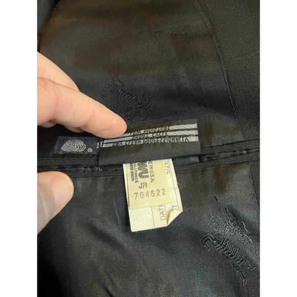 VTG Burberrys Mens Blazer Jacket 100% Pure Wool Black Gold Buttons Size 42R - Picture 4 of 16